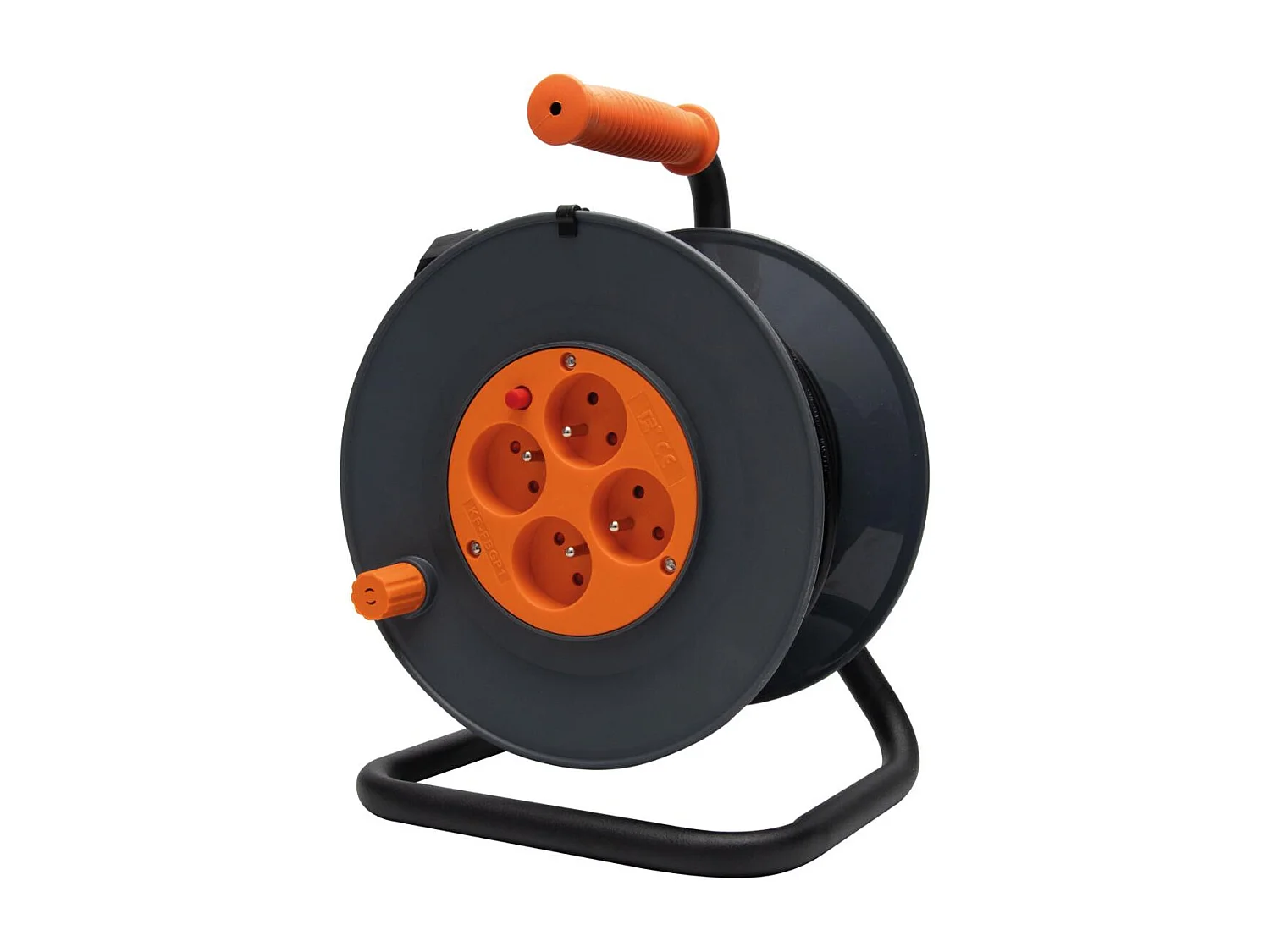 Kabeltrommel 4 Steckdosen 25m H05VV-F 3G1mm² + Sicherung Schwarz Zenitech