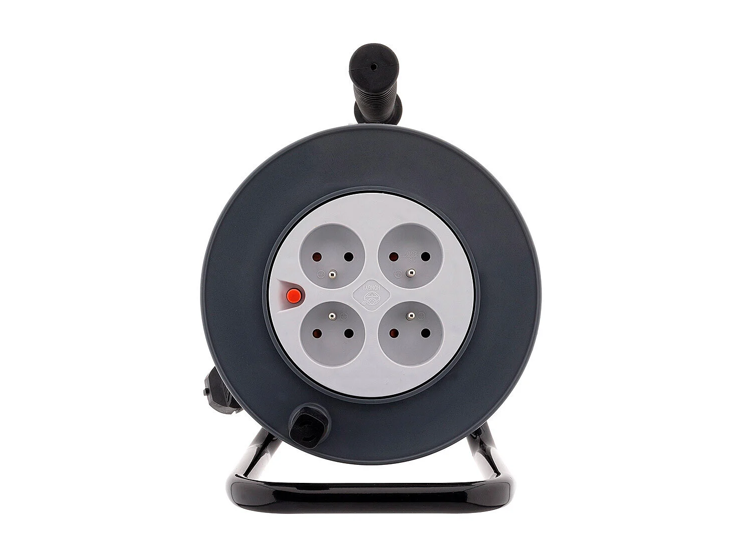 Kabeltrommel 4 Steckdosen 25m H05VV-F 3G1mm² + Sicherung Schwarz Zenitech