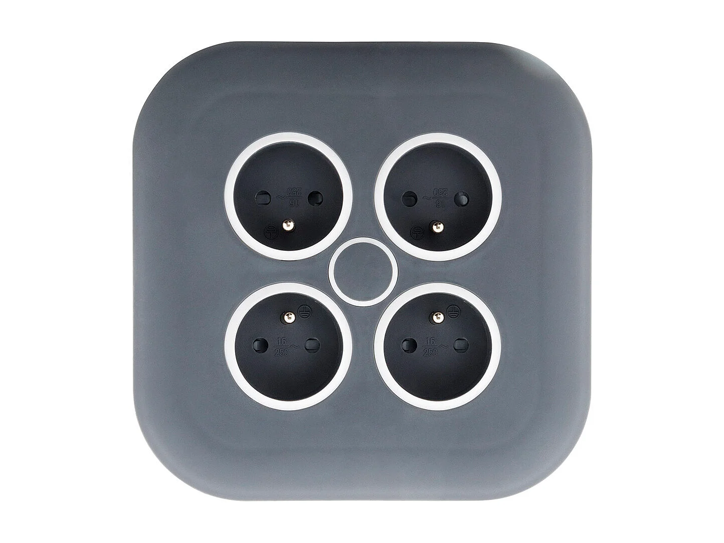 Enrouleur domestique 4 x 2P+T 16A + coupe-circuit - 7m - Blanc - Zenitech