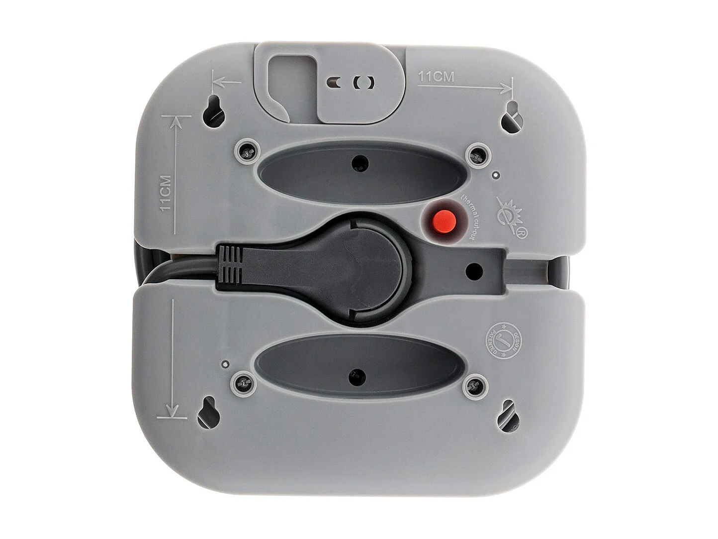 Enrolador Doméstico 4 Tomadas 2P+T 16A Cinzento Zenitech - 7m Disjuntor