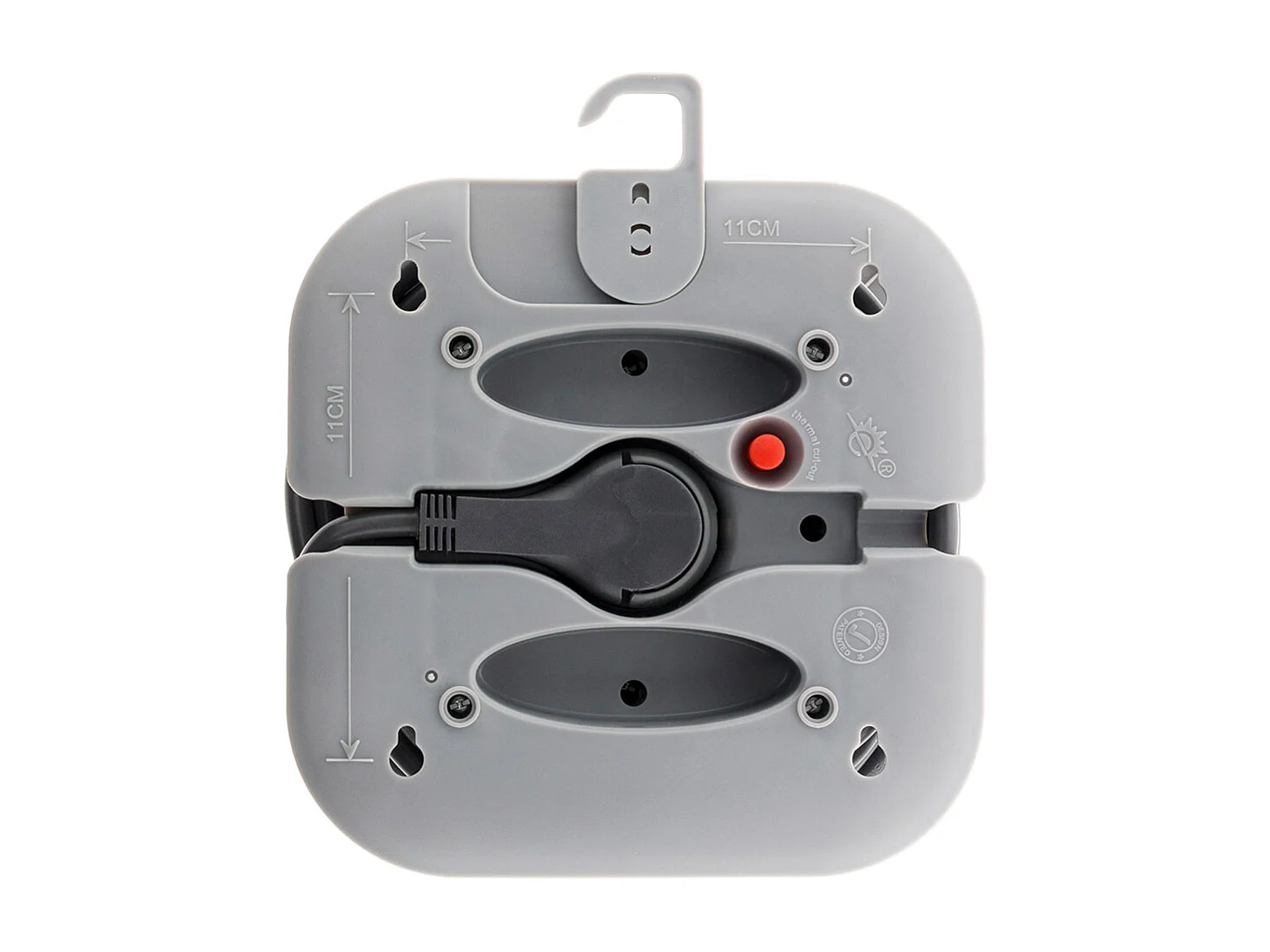 Enrolador Doméstico 4 Tomadas 2P+T 16A Cinzento Zenitech - 7m Disjuntor