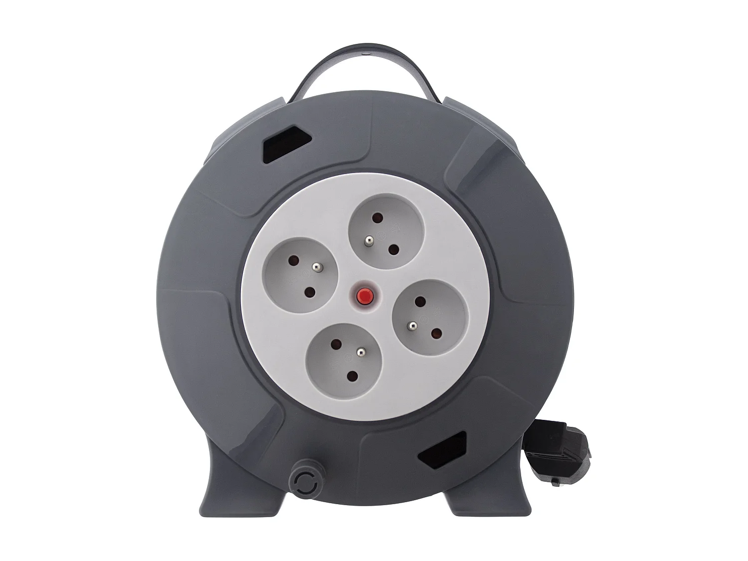 Enrouleur H05VV-F 4 prises 3G1,5mm² 10m + coupe-circuit - Gris - Zenitech