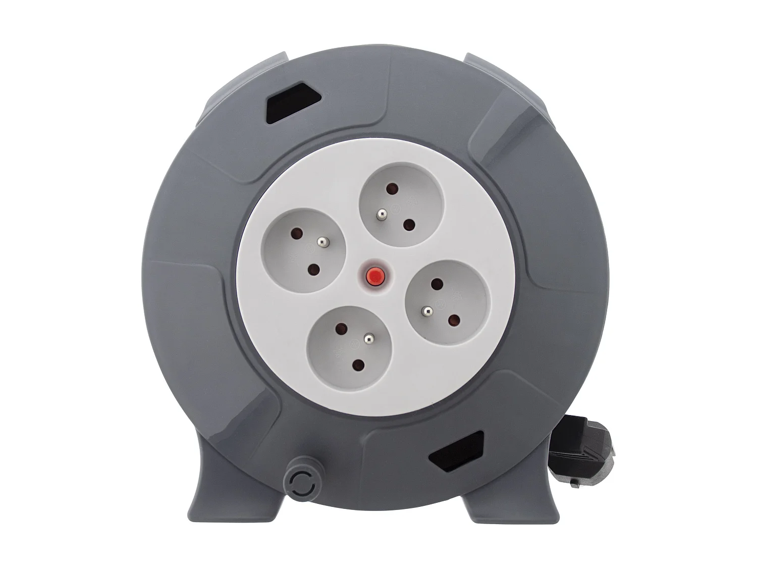 Enrouleur H05VV-F 4 prises 3G1,5mm² 10m + coupe-circuit - Gris - Zenitech