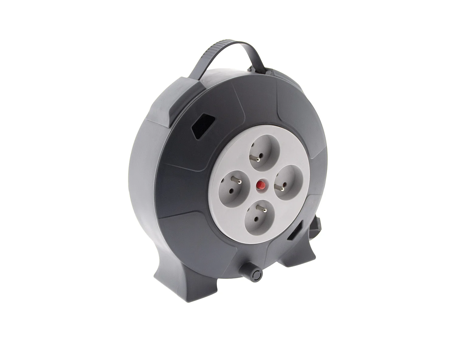 Elektrische Kabeltrommel 4 Steckdosen 10m H05VV-F 3G1,5mm² + Sicherung - Grau Zenitech