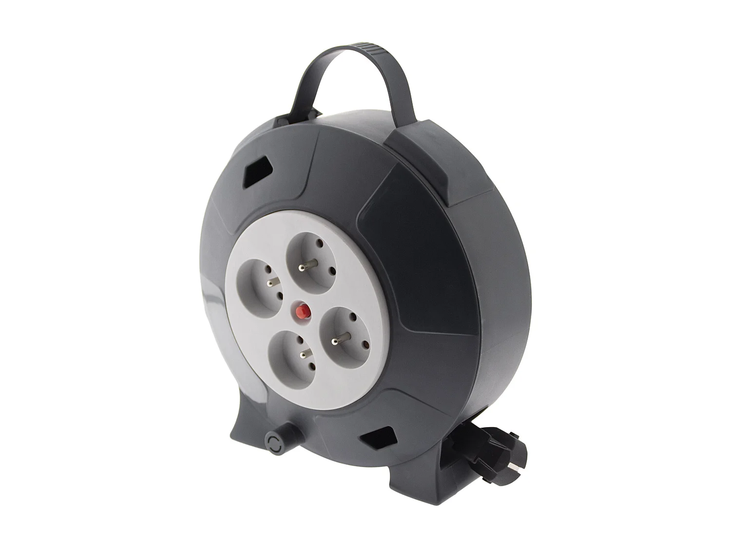 Enrouleur H05VV-F 4 prises 3G1,5mm² 10m + coupe-circuit - gris - Zenitech