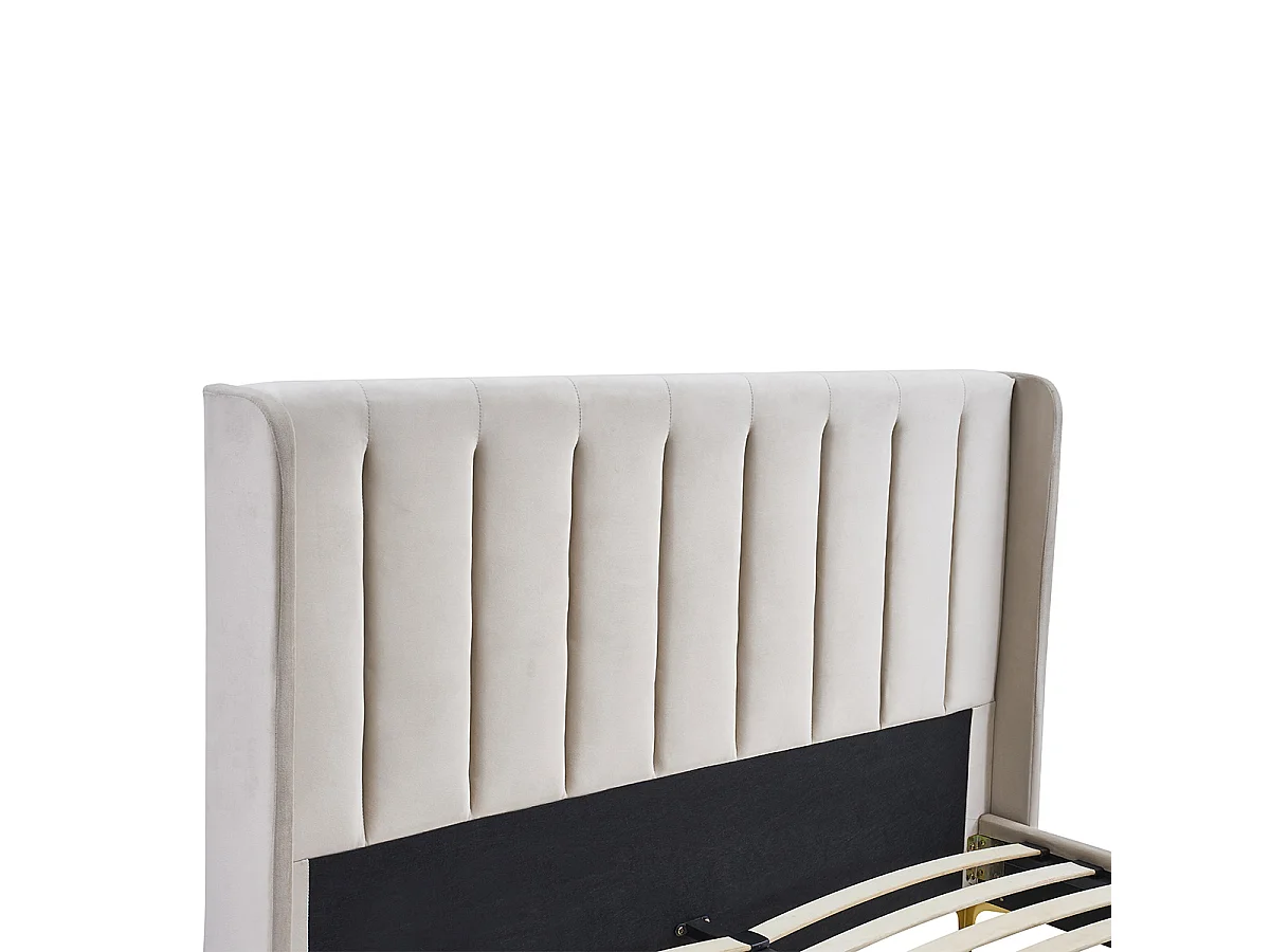 Lit Velours Beige LAVEZZI