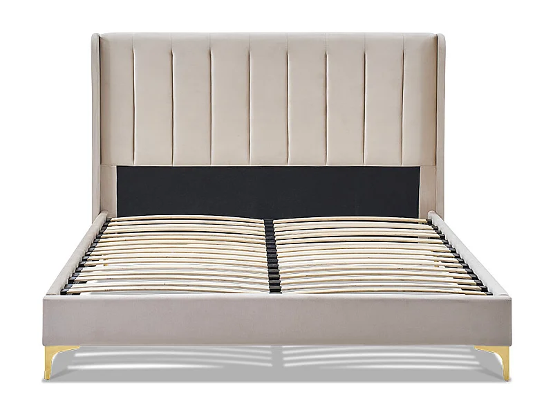 BELLECOUR LITERIE | Sommier avec tête de lit LAVEZZI 160x200 cm | Coloris Beige