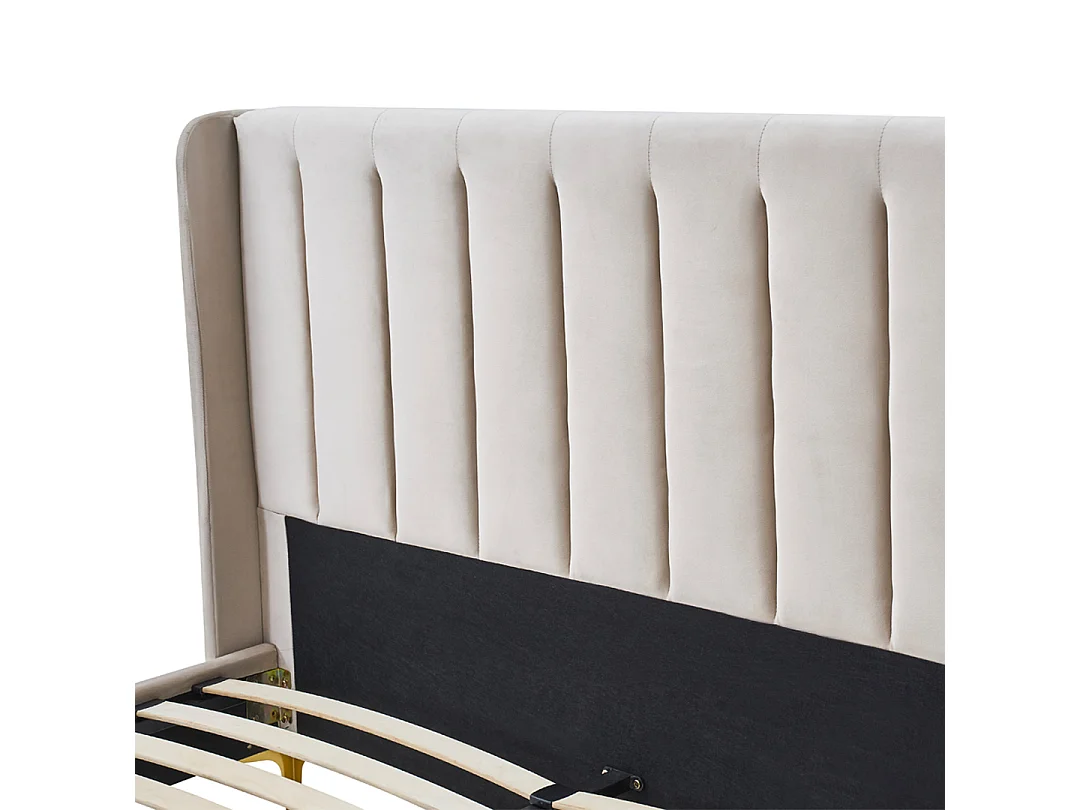 BELLECOUR LITERIE | Sommier avec tête de lit LAVEZZI 160x200 cm | Coloris Beige