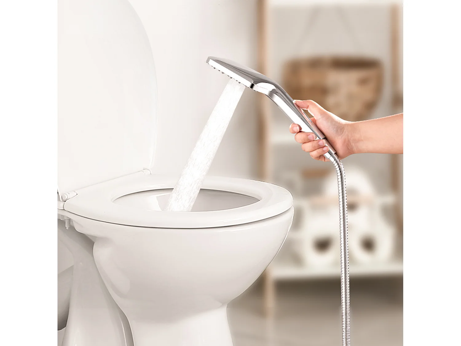 AURALUM MAX Alcachofa de Ducha de Alta Presión, con 3 Modos de Chorro, Rociador de Ducha Antical, Ahorro de Agua, Cromo + Negro(Sin tubería)