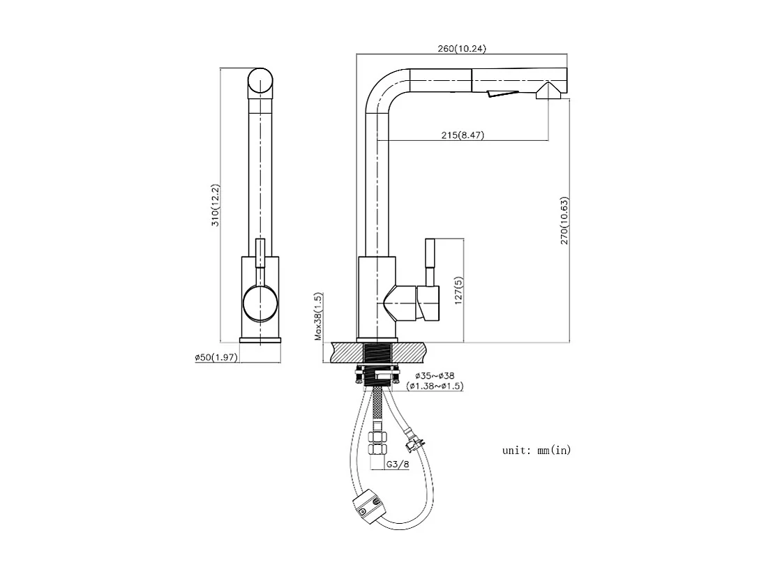 Cecipa max Evier 1 Bac en Quartz et Résine avec Panier de Vidange et Distributeur de Savon 70x45cm + Mitigeur Cuisine avec Douchette Extractible Noir