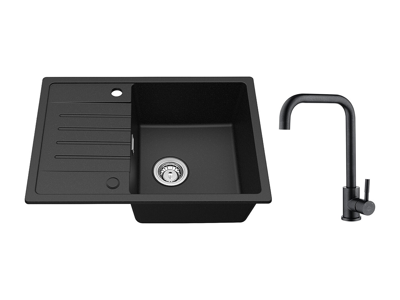 Lavello Cucina In Acciaio Inox Nero 40x45cm - Completo Di Rubinetto E Accessori - Foto 7