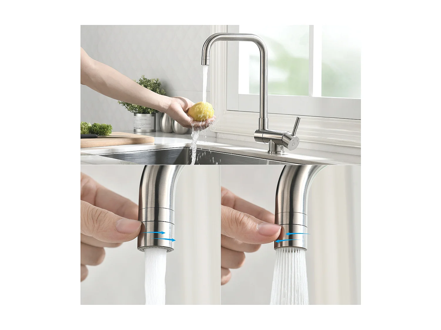 Cecipa max Evier Quartz Noir 50x45cm Evier 1 Bac en Quartz Evier de Cuisine en Granit + Robinet Cuisine Rabattable Mitigeur de Evier Repliable Brossé