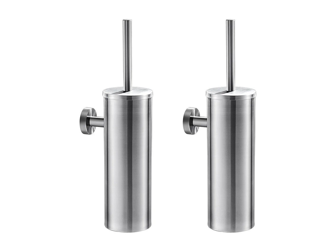 AuraLum Max  2pcs Porte Brosse de Toilette WC en Acier Inoxydable avec Support WC Mural Imperméable pour Salle de Bains Toilettes WC,EU Modèle