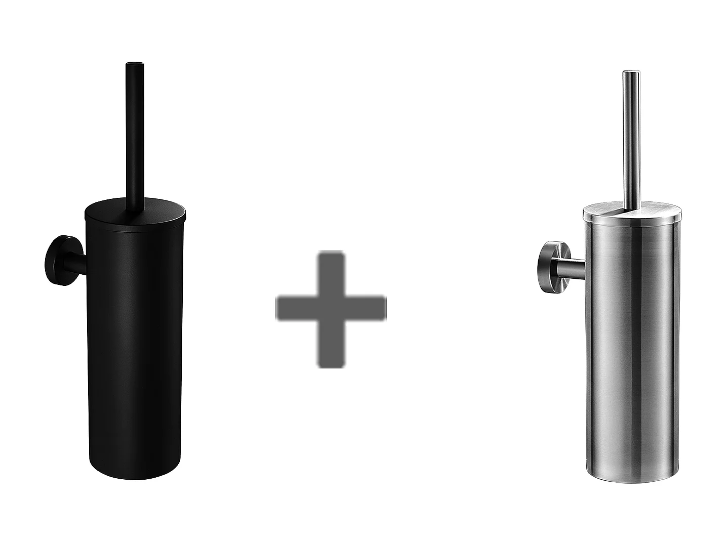 2pcs Cepillo Inodoro WC Suspendido Negro+Cepillado con Soporte de Cepillo Escoba Inodoro Acero INOX,con Soporte Cepillo Antibacteriano,Modelo UE