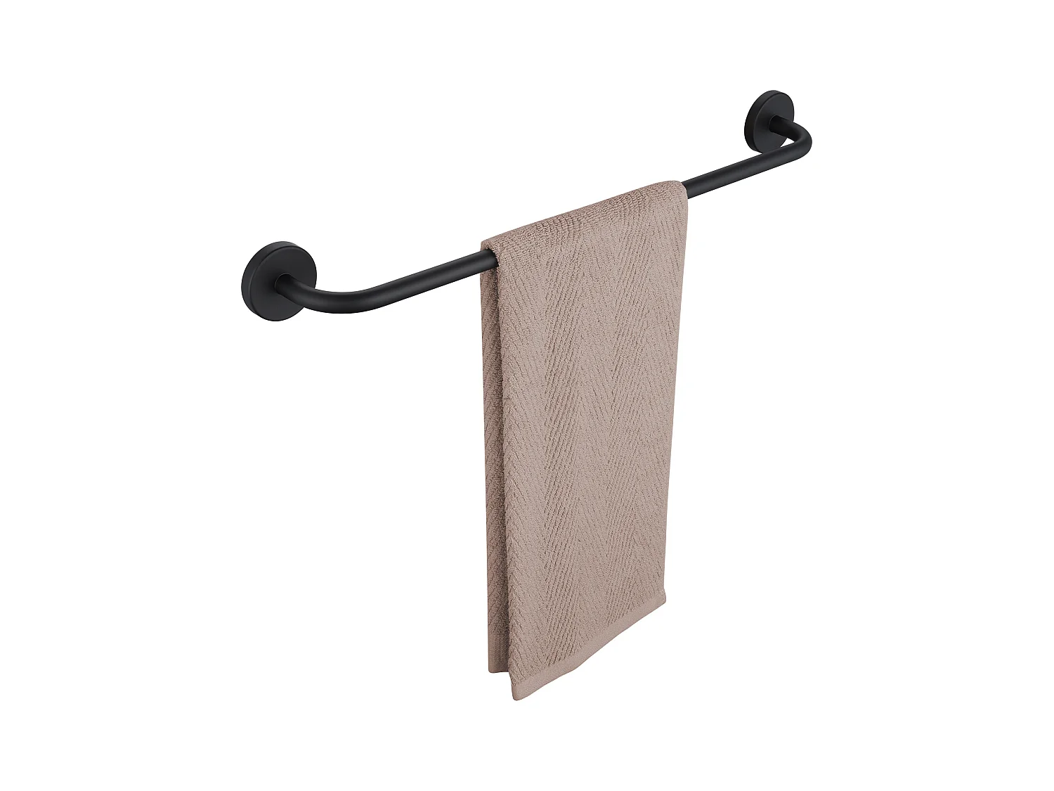 Auralum MAX Badkamer Handdoekhouder, Zelfklevend of Boren Serviet HouderWandmontage 60CM, Handdoekhouder Zwart in RVS 304 Wandmontage