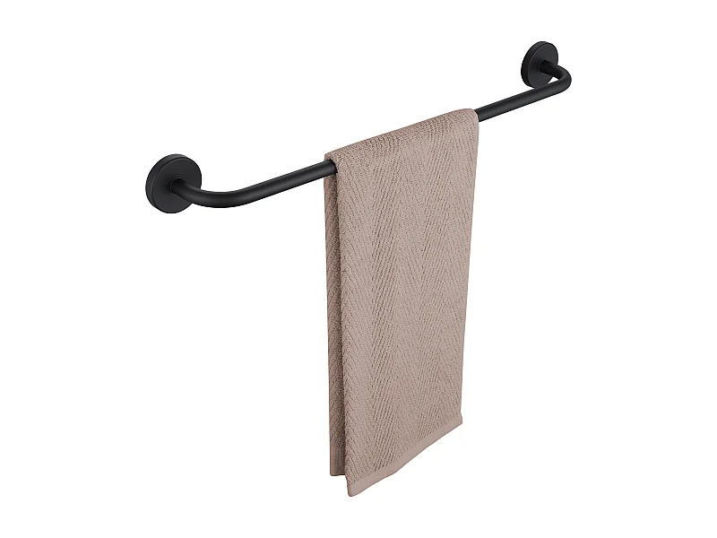 Auralum MAX Porte-Serviettes de Salle de Bain,Auto-adhésif ou Perçage Porte Serviettes Mural 60CM,Support Serviettes Noir en INOX 304 Fixé au Mur