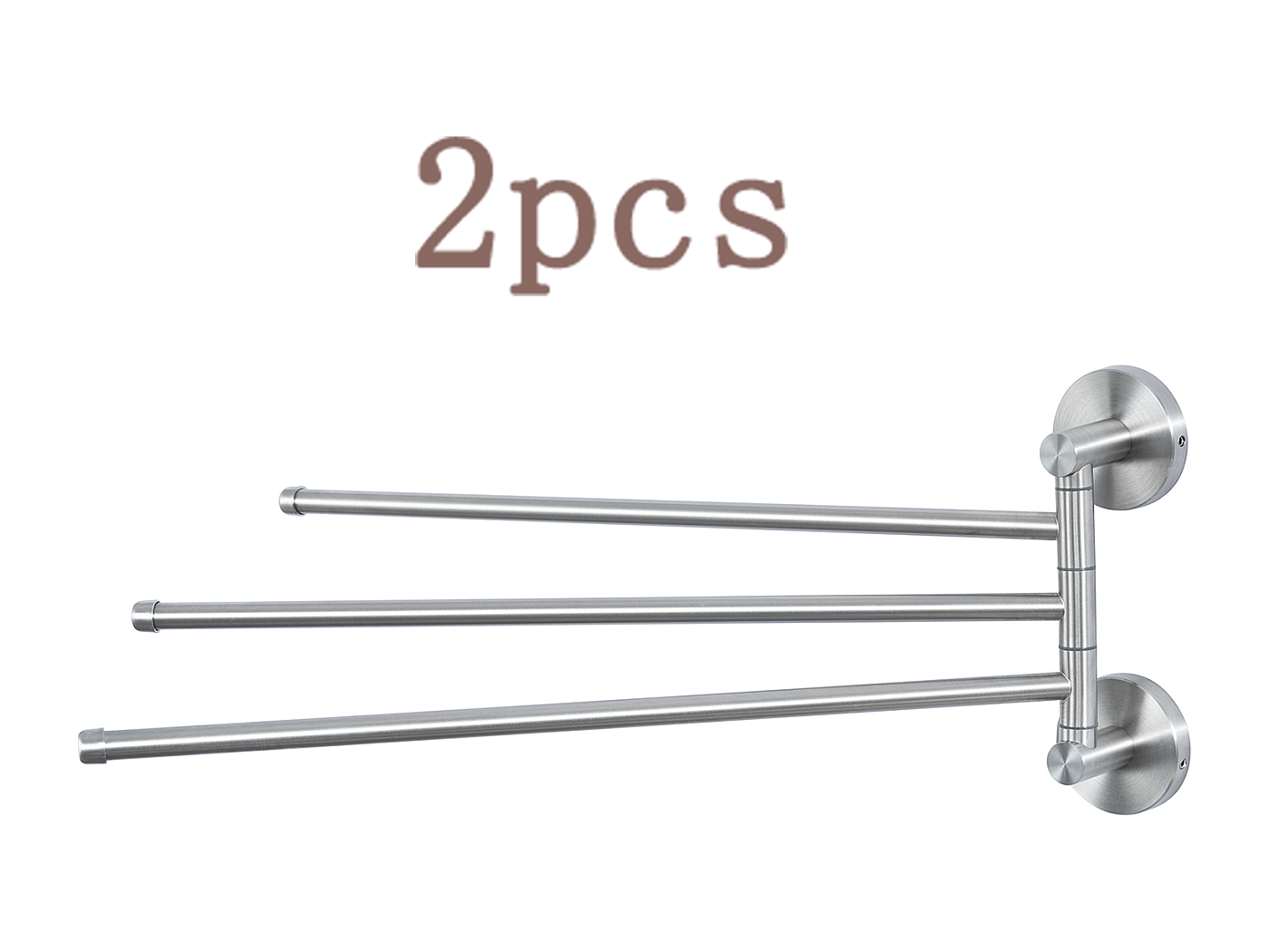 Beelee BA1203 Porte-Serviettes Pivotant En Laiton Chromé - Rotation 180° Avec 3 Bras Pliables, Idéal Salle De Bain Moderne