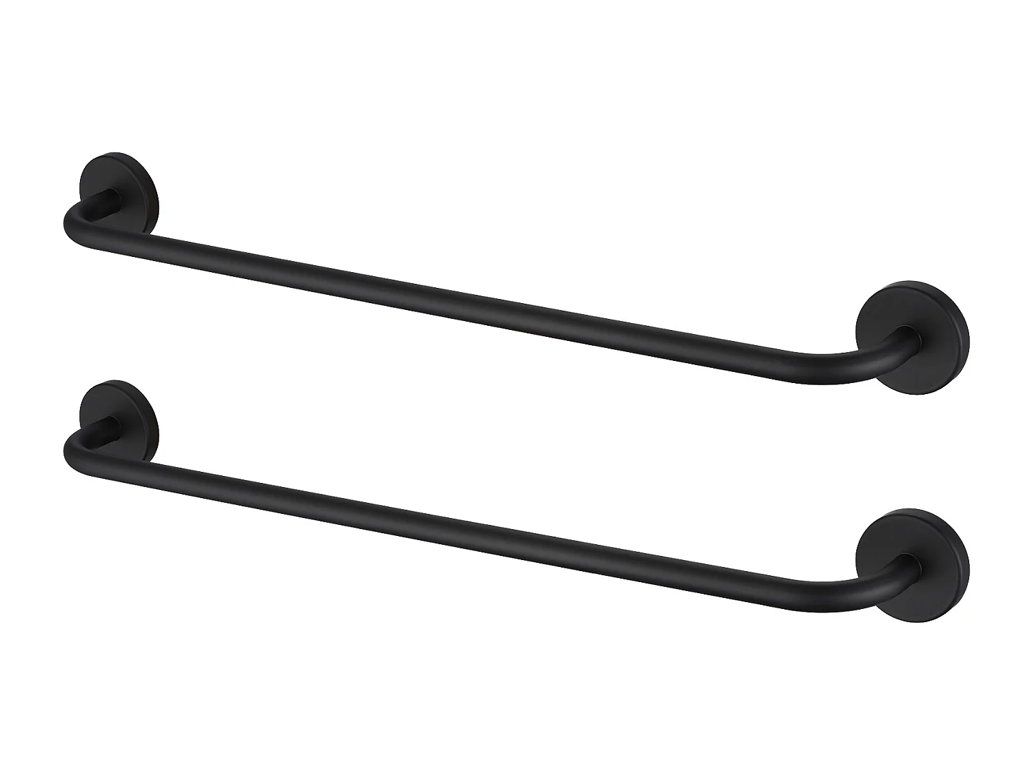 Auralum MAX 2-teiliger Handtuchhalter für das Badezimmer, selbstklebend oder zum Bohren, 60 cm, Handtuchhalter aus schwarzem 304 Edelstahl zur Wandmontage