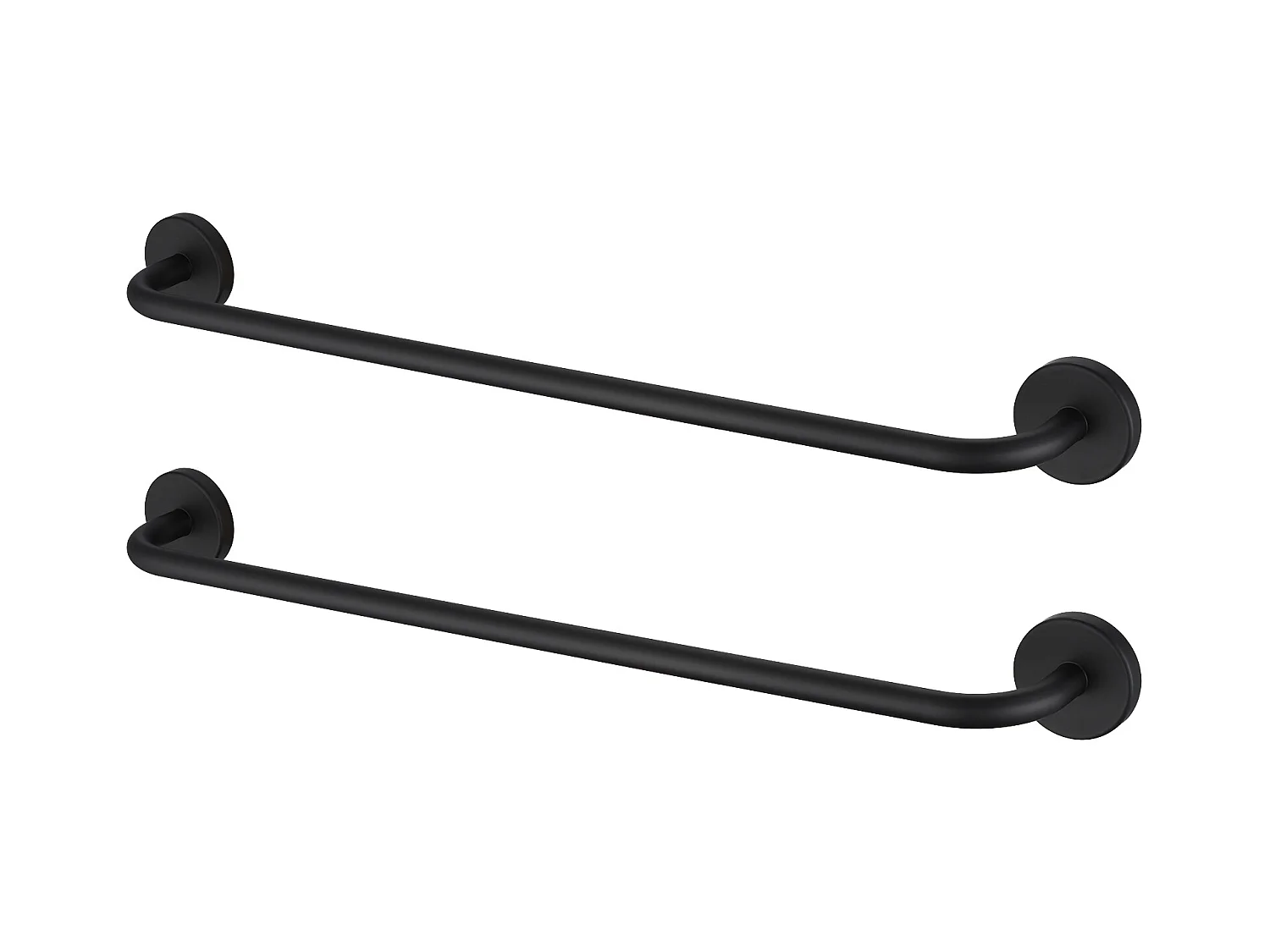 Auralum MAX 2PCS Badkamer Handdoekhouder,Auto-aDhesif of Piercing Handdoekhouder Muur 60CM, Handdoekhouder Zwart in INOX 304 Wandmontage