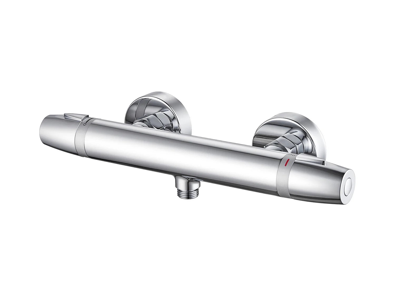 Auralum Max Mitigeur de Douche Thermostatique à Fixation Murale Anti-brûlure, Robinet d'Eau Chaude/Froide,Température Constante de 38°,Chromé