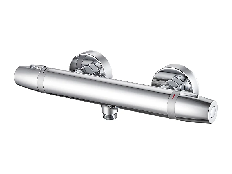 Auralum Max Thermostatische DouchemengkraanE Anti-brand Muurbevestiging, Warm/Koud Water Kraan, 38° Constante Temperatuur, Verchroomd