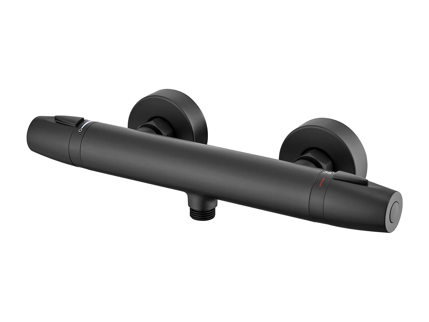 Auralum Max Mitigeur de Douche Thermostatique à Fixation Murale Anti-brûlure, Robinet d'Eau Chaude/Froide,Température Constante de 38°,Noir