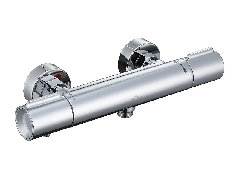 Mitigeur Thermostatique Douche Chromé,,Murale Robinet Thermostatique Douche avec Bouton Sécurisé à 38°C Anti-brûlure ,Mitigeur Douche Laiton