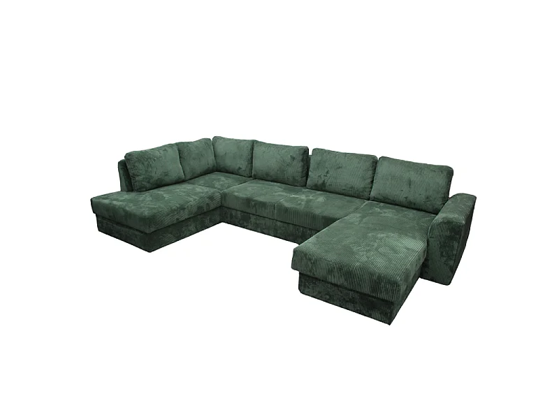 Canapé panoramique gauche convertible Magda vert