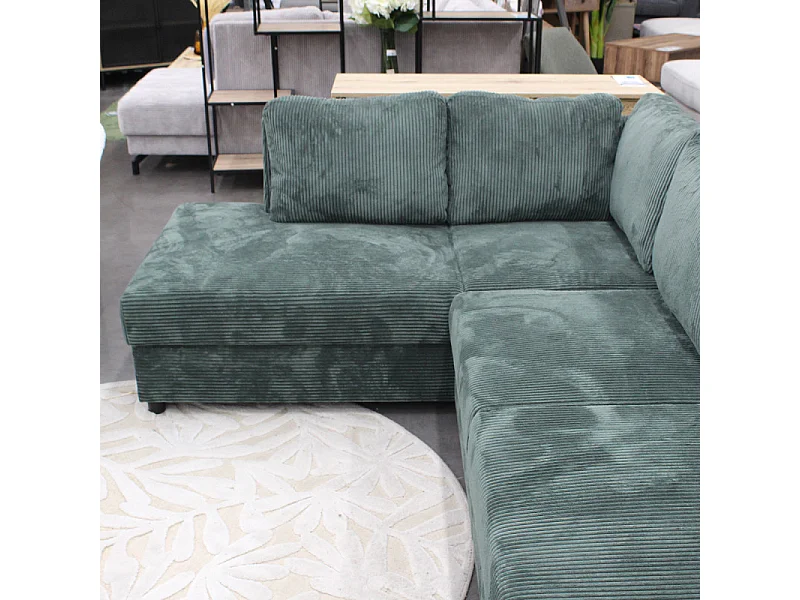 Canapé panoramique gauche convertible Magda vert