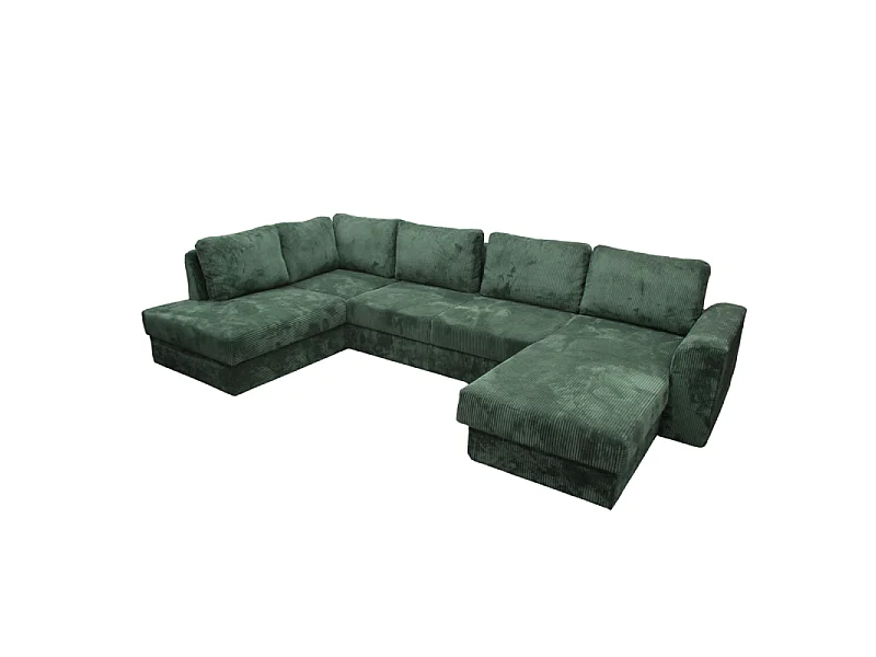 Canapé panoramique gauche convertible Magda vert