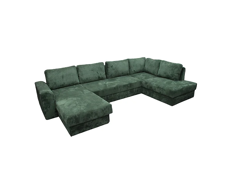Canapé panoramique droit convertible Magda vert