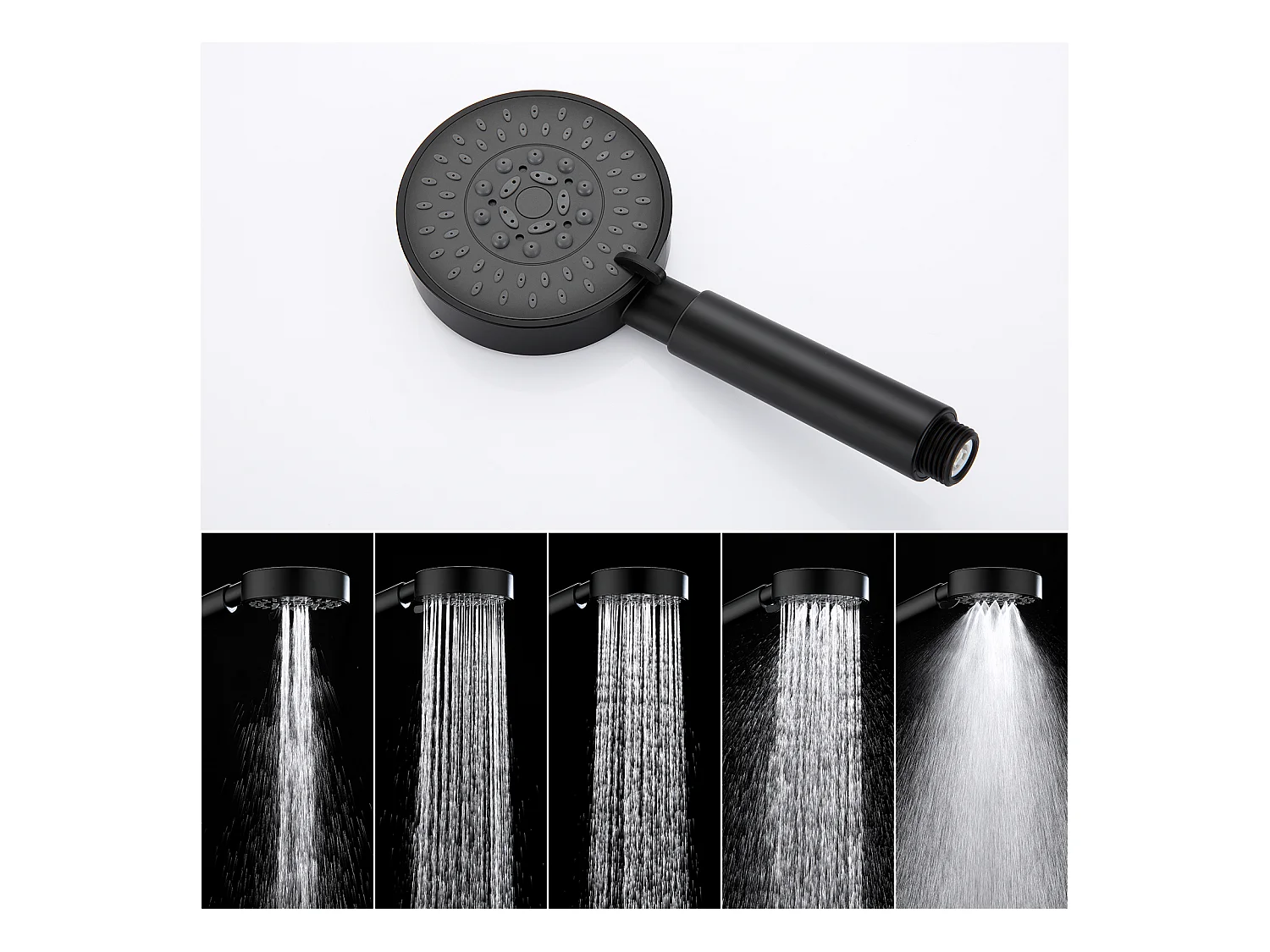 Badewannenmischbatterie mit Handbrause-Mischbatterie-Set, Wasserfall-Badewannenhahn, Badezimmer-Badewannenmischer, Einhebelmischer, Schwarz