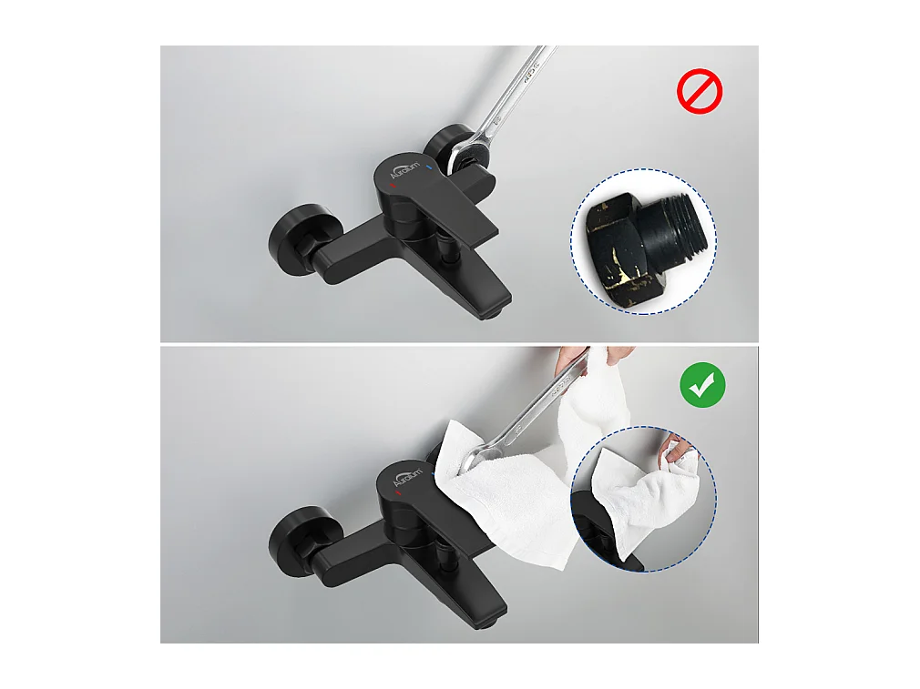 Badewannenmischbatterie mit Handbrause-Mischbatterie-Set, Wasserfall-Badewannenhahn, Badezimmer-Badewannenmischer, Einhebelmischer, Schwarz