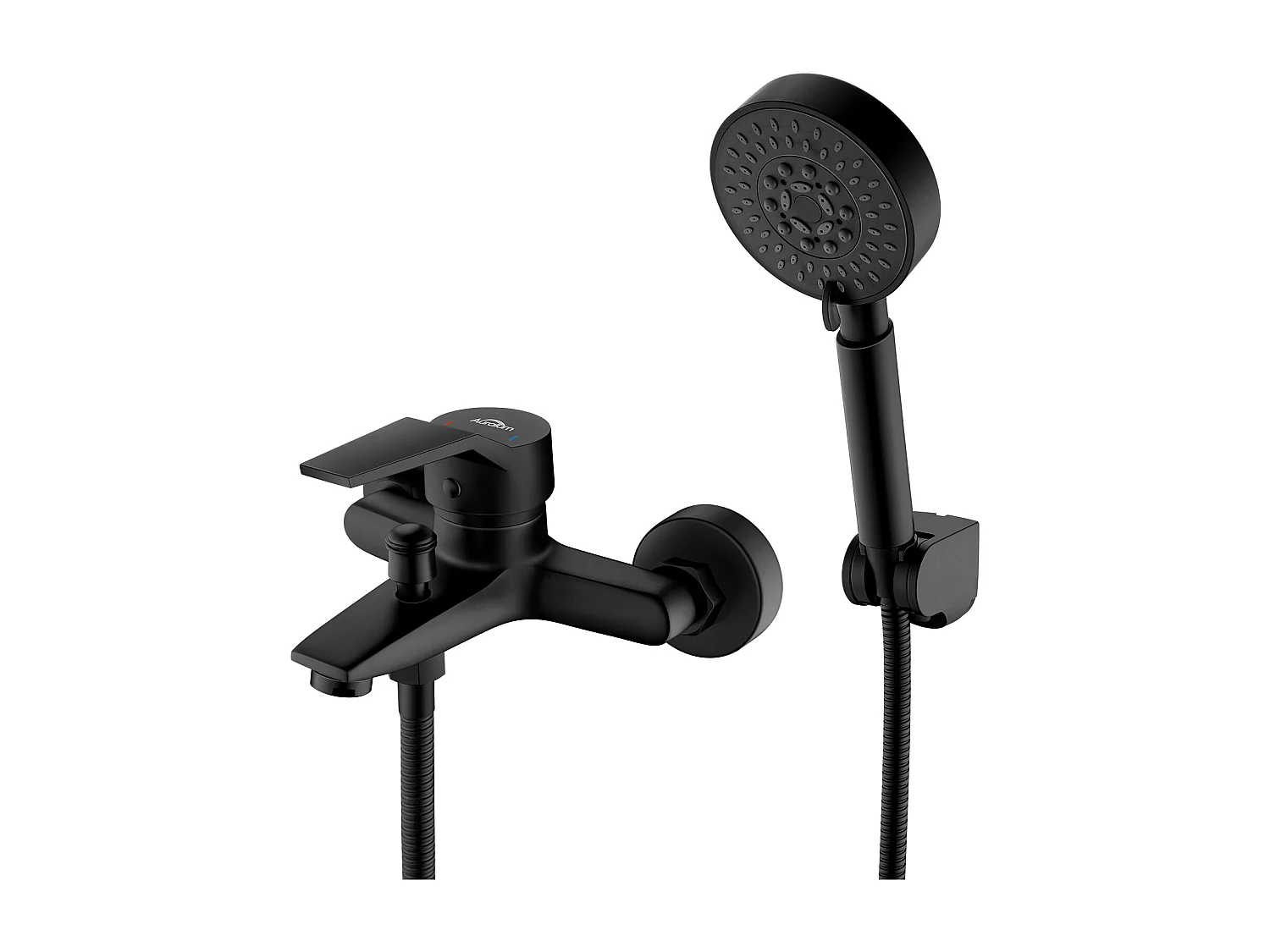 Badmengkraan met Handdouche Mengset Badkraan Waterval Badmengkraan Badkamer Eengreepsmengkraan Zwart