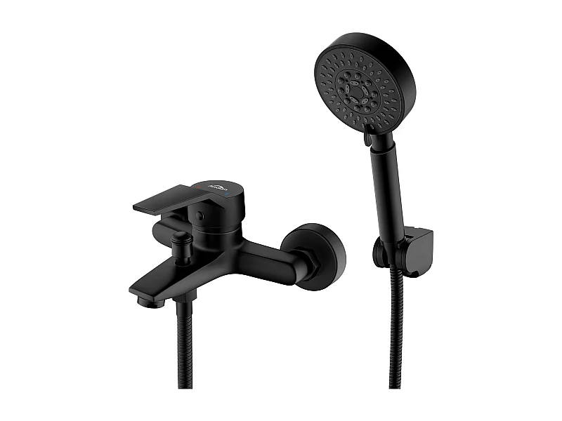 Mitigeur de Baignoire avec Douchette Kit Mitigeur Robinet de Baignoire Cascade Mélangeur de Baignoire Salle de Bain Mitigeur Monocommande Noir