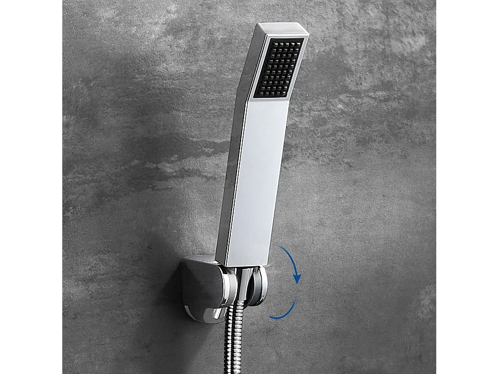 - Grifo monomando para bañera, mezclador de ducha con montaje en cascada y ducha de mano, cromado