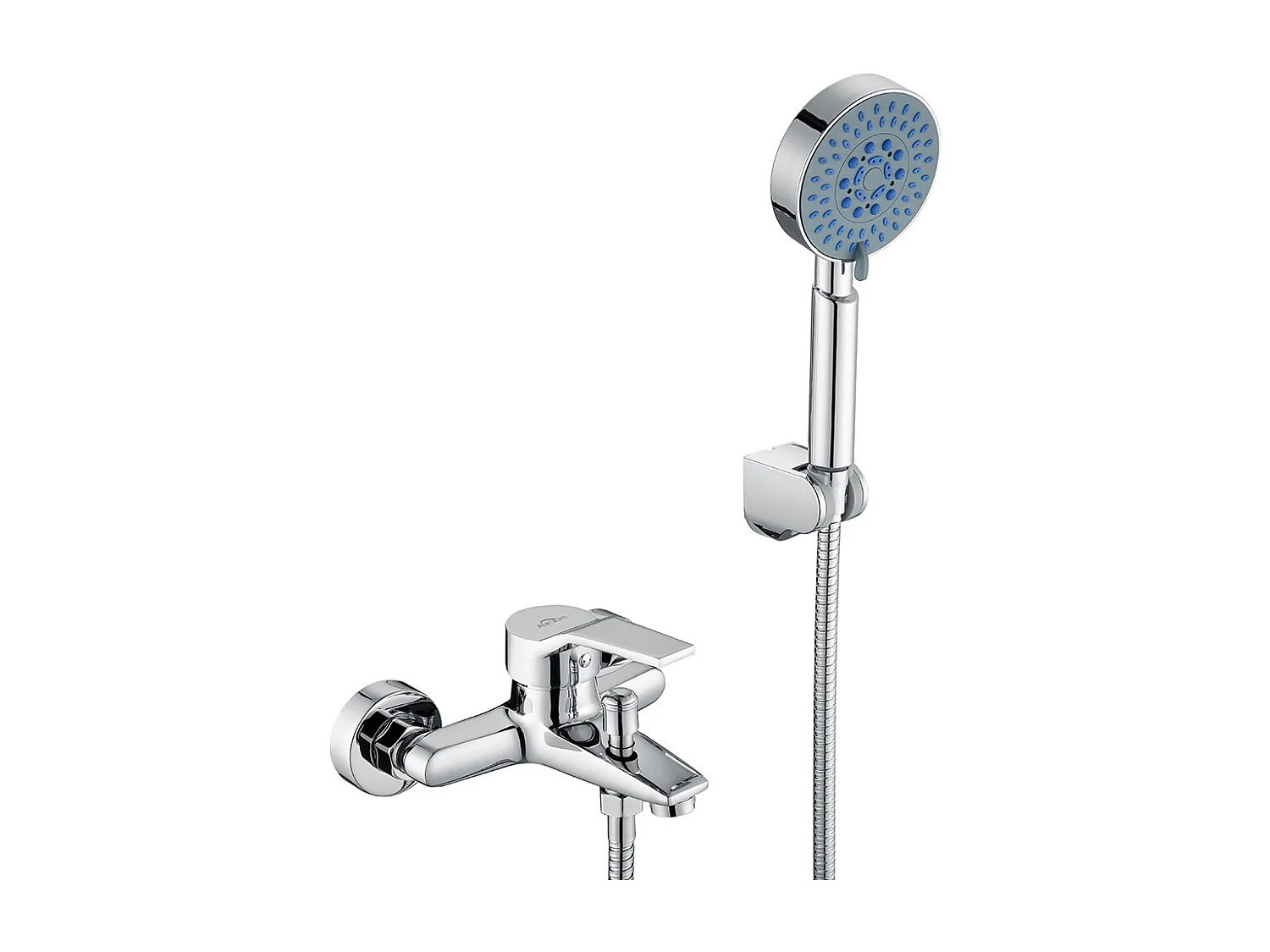 Grifo para Bañera con Ducha de Mano Cromo Montado en la Pared para Baño Ducha de Mano 5 Modos