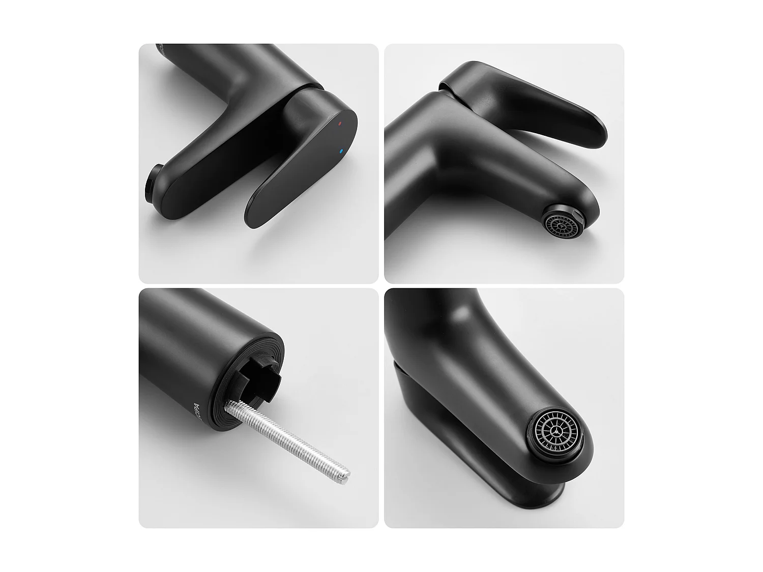 Cecipa max Mezclador de Lavabo Grifo Negro Grifo de Baño de Acero Inoxidable, Modelo UE