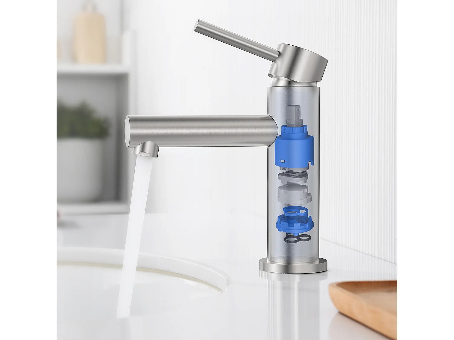 Cecipa max mezclador de lavabo grifo de baño grifos de lavabo de acero inoxidable cepillado, modelo UE