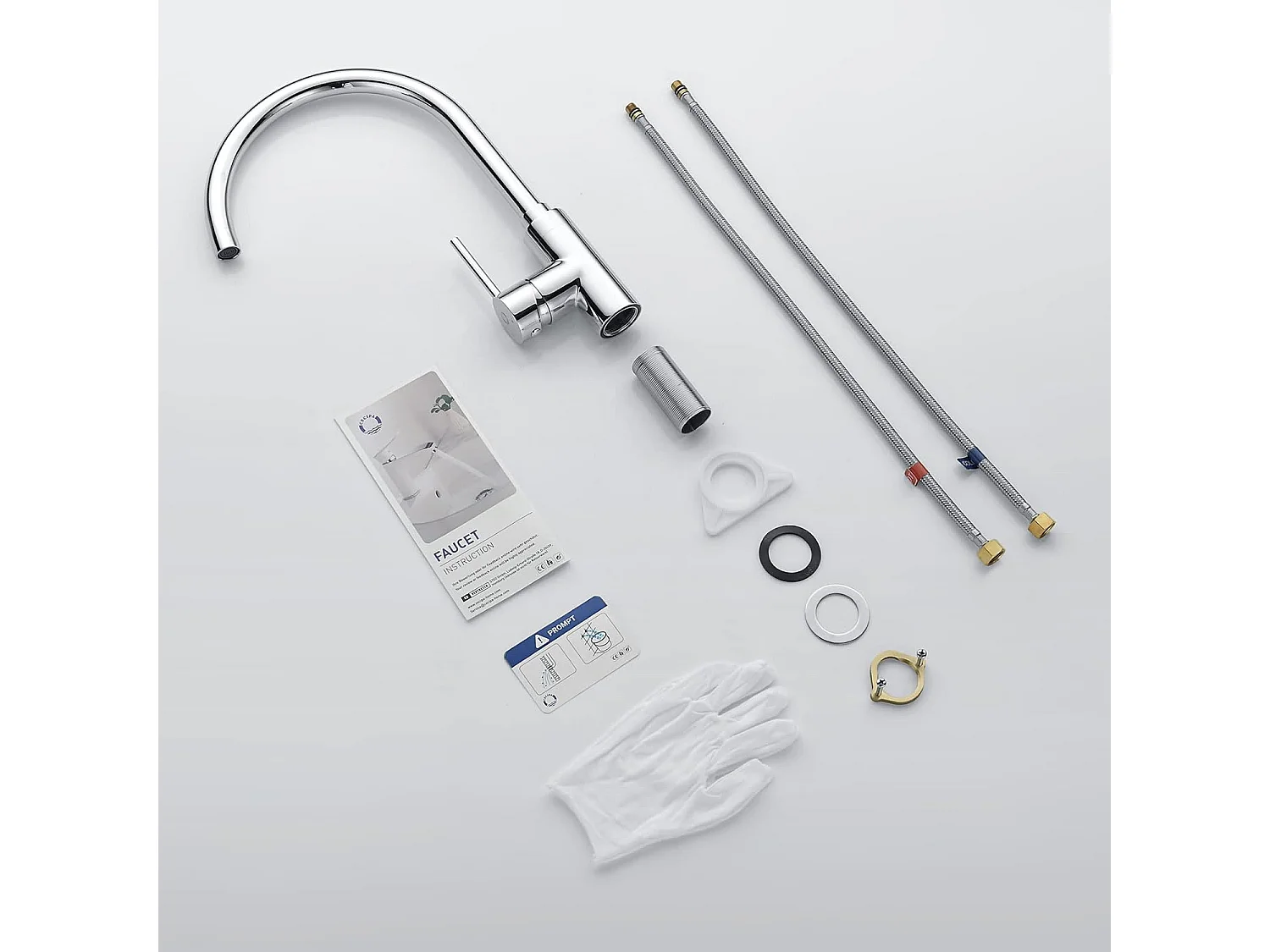 Cecipa max Einhebel Küchenarmatur Chrom, Spültischarmatur Edelstahl, 360° Drehbarer Wasserhahn, EU Modell