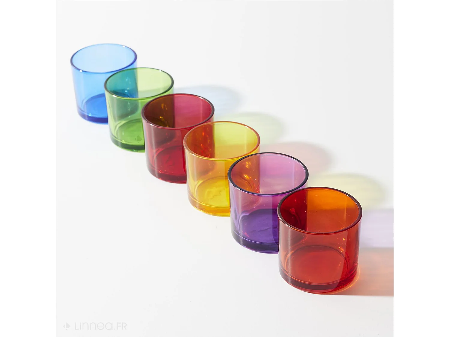Lot de 6 verres à eau colorés 16cl collection NUANCE multicolore