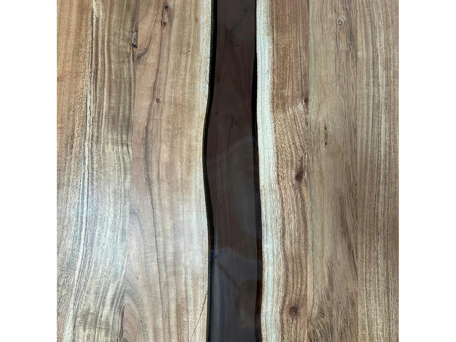 Table basse rivière epoxy noir et bois d'acacia BORA