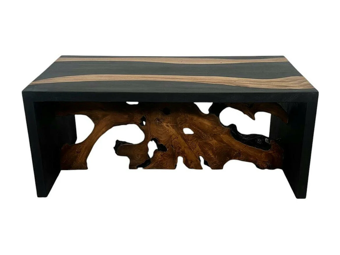 Table de salon racine noire et naturelle ARIZONA