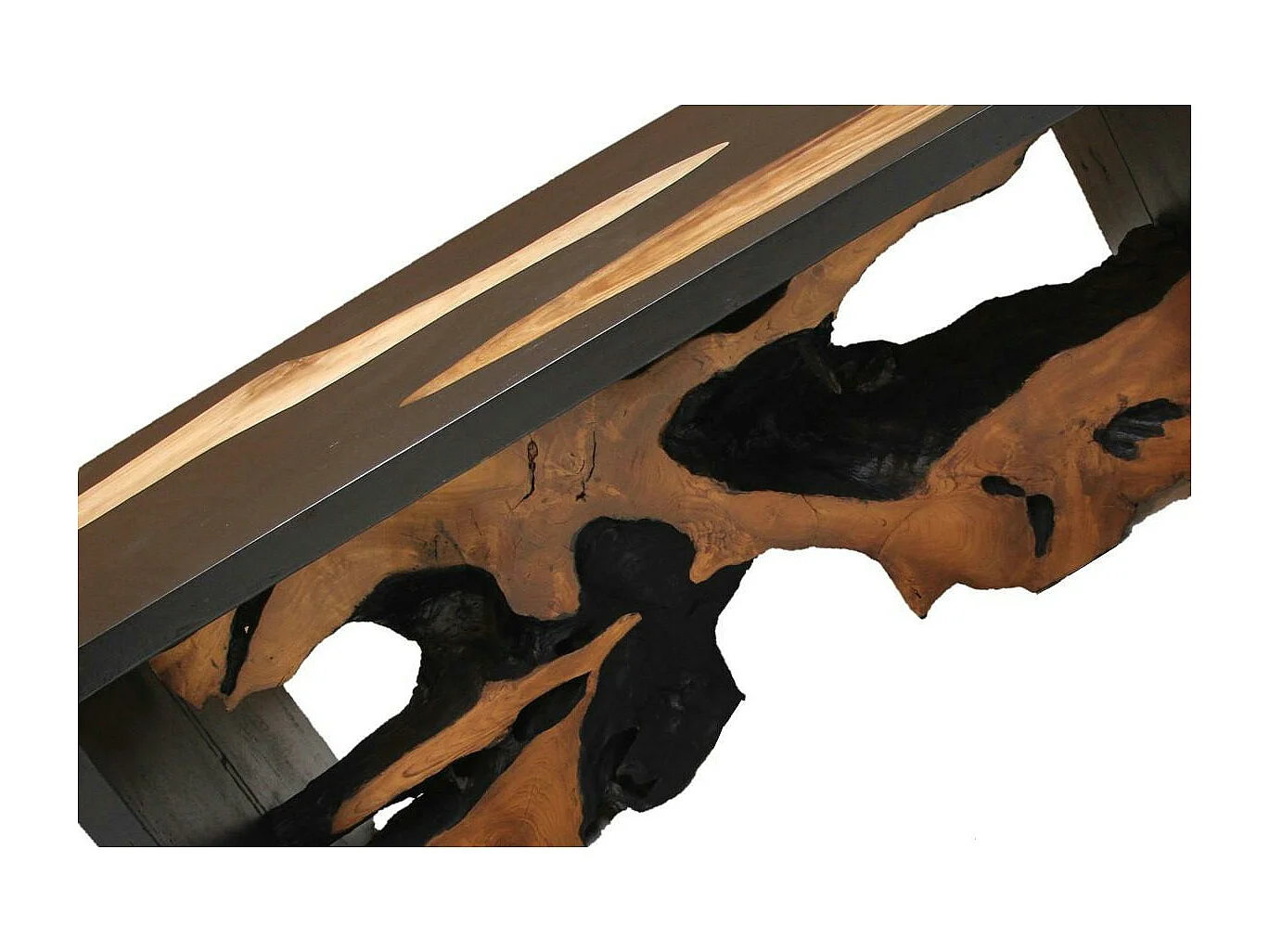 Table de salon racine noire et naturelle ARIZONA