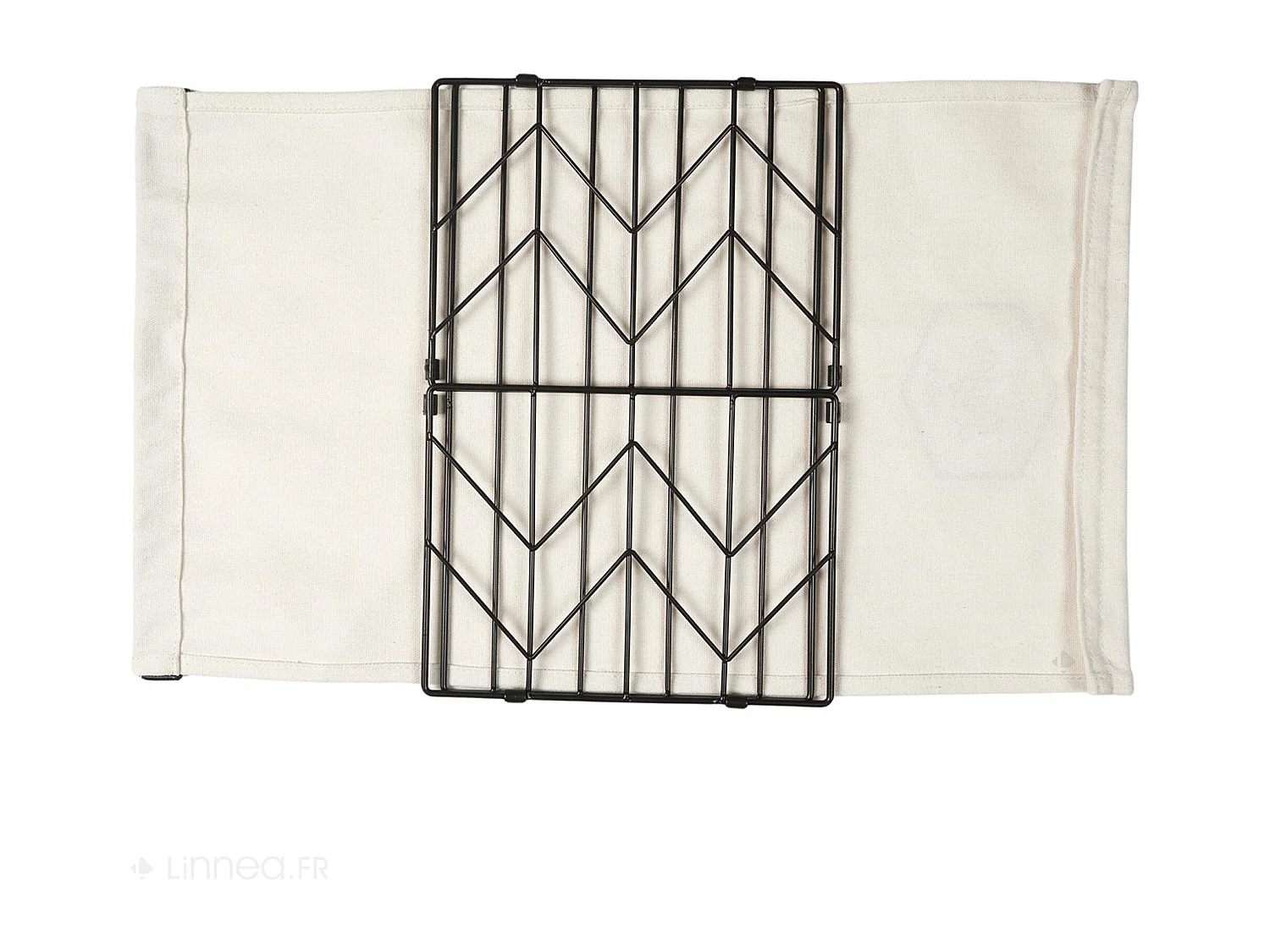 Panier de rangement "Mon petit bazar" 35x18x23 cm VASSILI grise