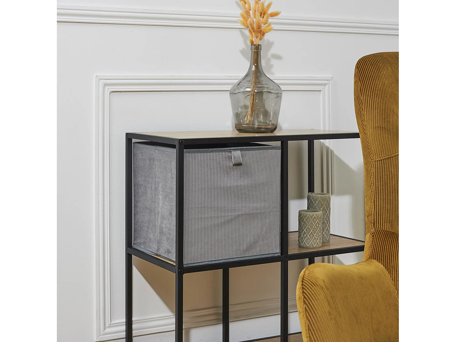 Cube de rangement décoratif 27 L collection VITALY 30x30x30 cm gris