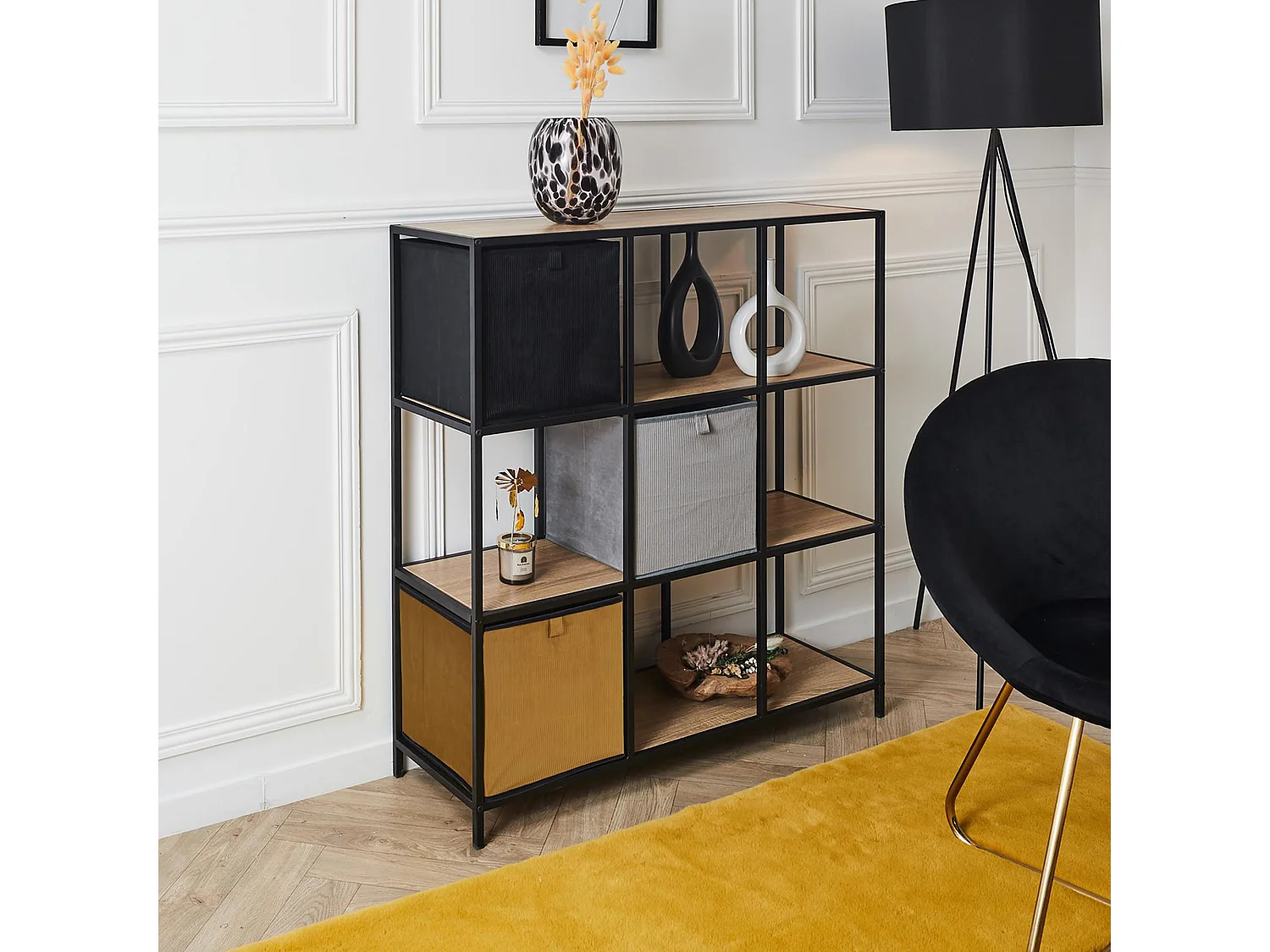 Cube de rangement décoratif 27 L collection VITALY 30x30x30 cm gris