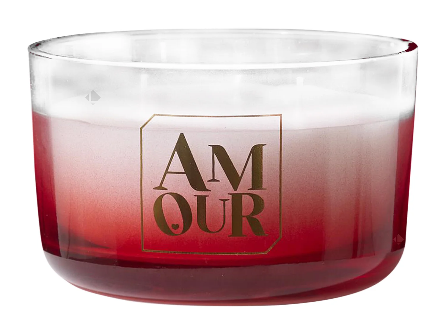 Bougie parfumée 3 mèches en coton AMOUR à la cire de parafine senteur rêve poudré