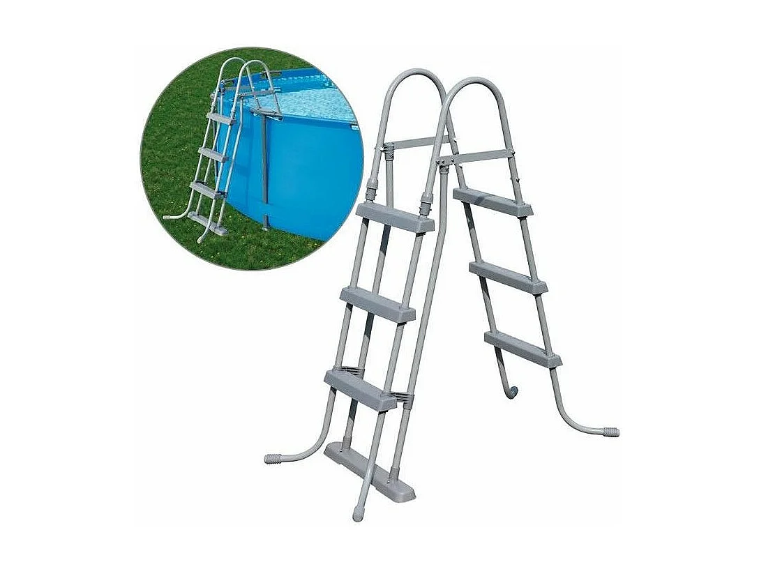 Echelle pour piscine - H 107 cm - Gris