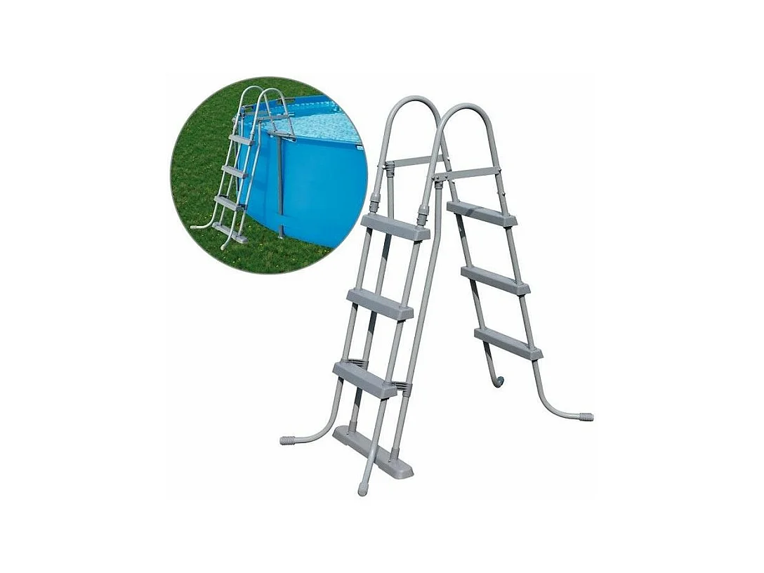 Echelle pour piscine - H 107 cm - Gris